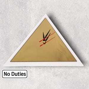 Triangle Shaped Clocks - Two Colour Clock, Many colou choices and Bespoke Shapes & Sizes Made