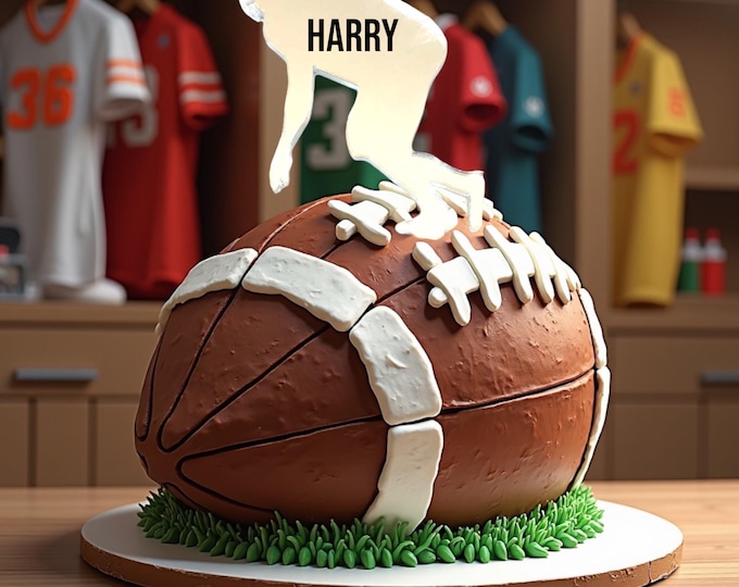 American Footballer Shaped Cake Toppers - Custom Colours , Any Bespoke Style Made, Crafting emblems
