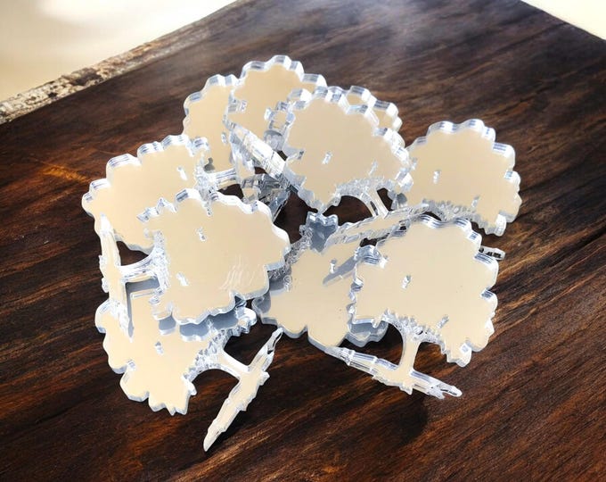Oak Tree Acrylic Crafting Mirrors: Custom Colors, Sizes - Pack of 10