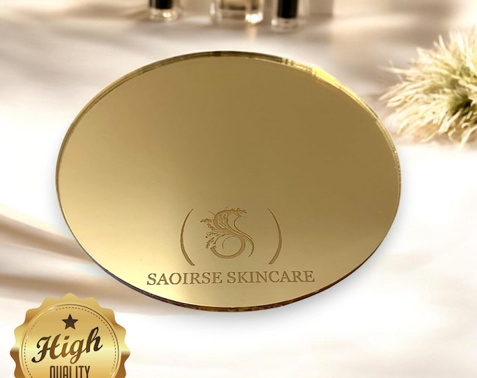 Custom Acrylic Display Mirror: Engraved Logo, Personalized Shapes (Up to 35cm)