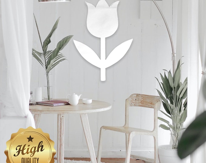 Tulip Flower Mirror: Custom Acrylic Wall Decor