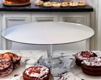 Table Cake / Oval Silver MIrror Display Raiser Stands -  Made to Order Custom Heights/Sizes/Colours and engraving availble