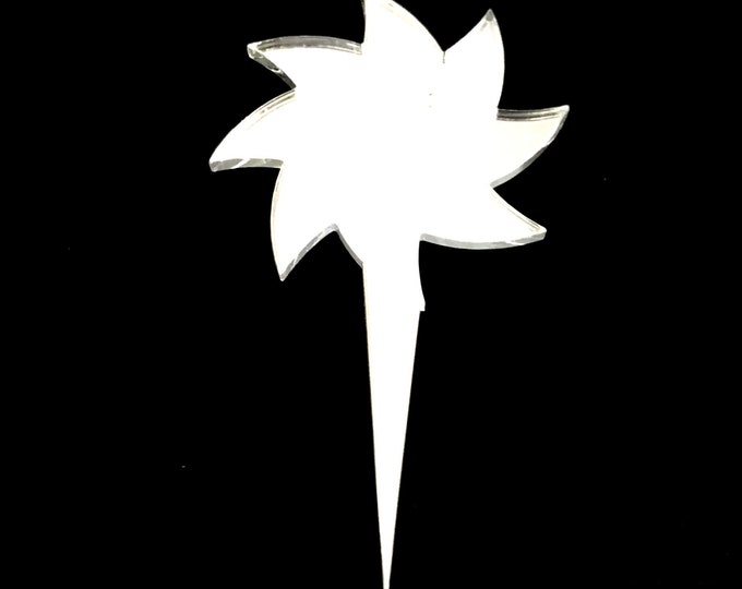 Spiral Star Cake Topper: Recycled Acrylic, Custom Colors