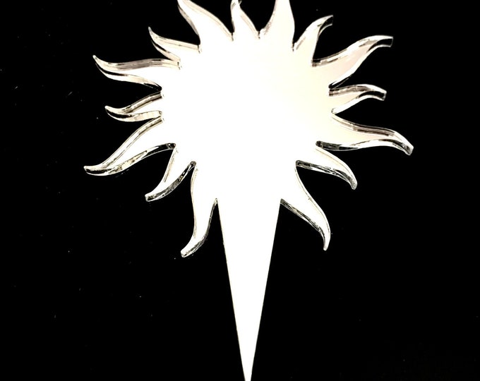 Sun Shaped Cake Toppers: Laser Cut Acrylic, Eco-Friendly