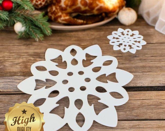 Christmas Snowflake Placemats & Coasters: Wood Veneer or Acrylic