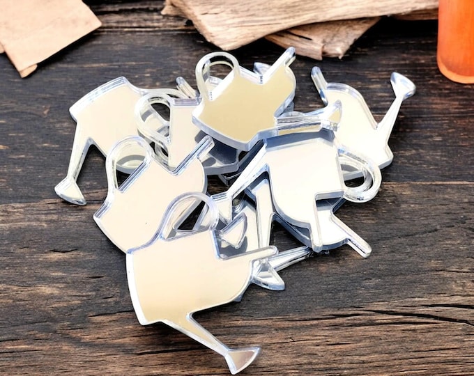 Watering Can Acrylic Crafting Mirrors: Custom Colors & Sizes (Packs of 10)