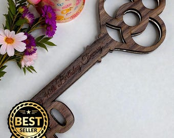Custom 3D Key, Personalized Birthday Anniversary Gift, Recycled Acrylic, UK Made