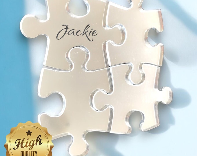 Four Jigsaw Pieces Mirrors, Custom Sizes, Colours, Enraving services, Sizes up to 40cm