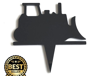 Bulldozer Cake Topper: Custom Acrylic Construction Theme