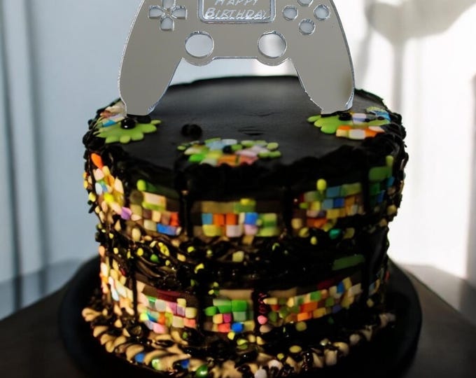 Custom Gaming Controller Cake Topper: Recycled Acrylic, Bespoke Colors