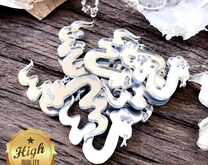 Snake Shaped Crafting Mirrors, Custom Colours, Woods, Sizes, Shapes, (Holes for Jewellery or hoops for invites) Packs of 10