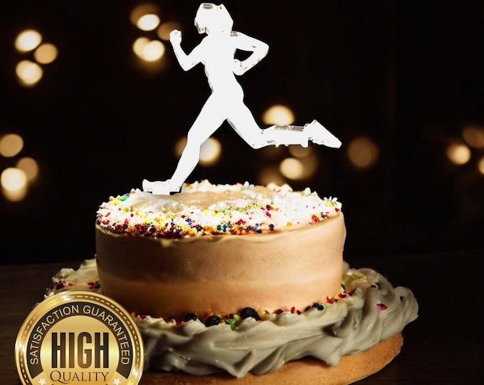 Marathon Lady Runner Cake Toppers - Custom Colours, Sizes, Engravings & Emblems