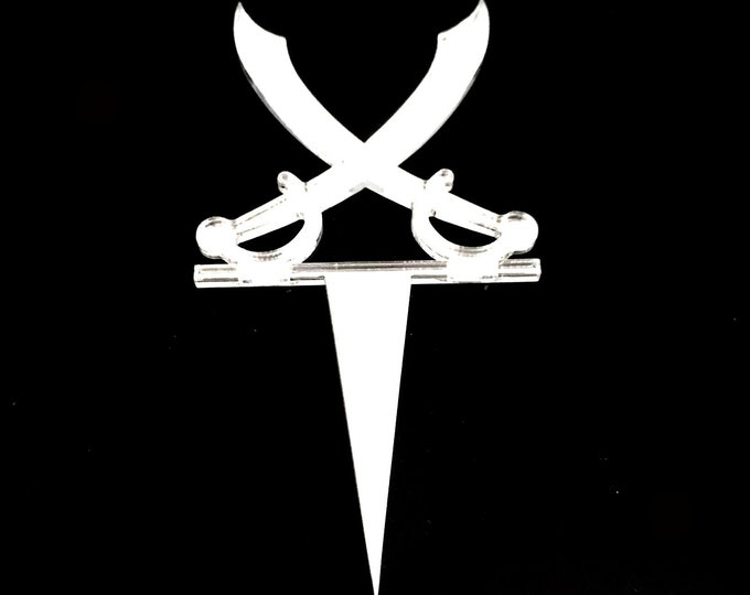 Pirate Cutlass Sword Cake Topper: Acrylic Cupcake Toppers