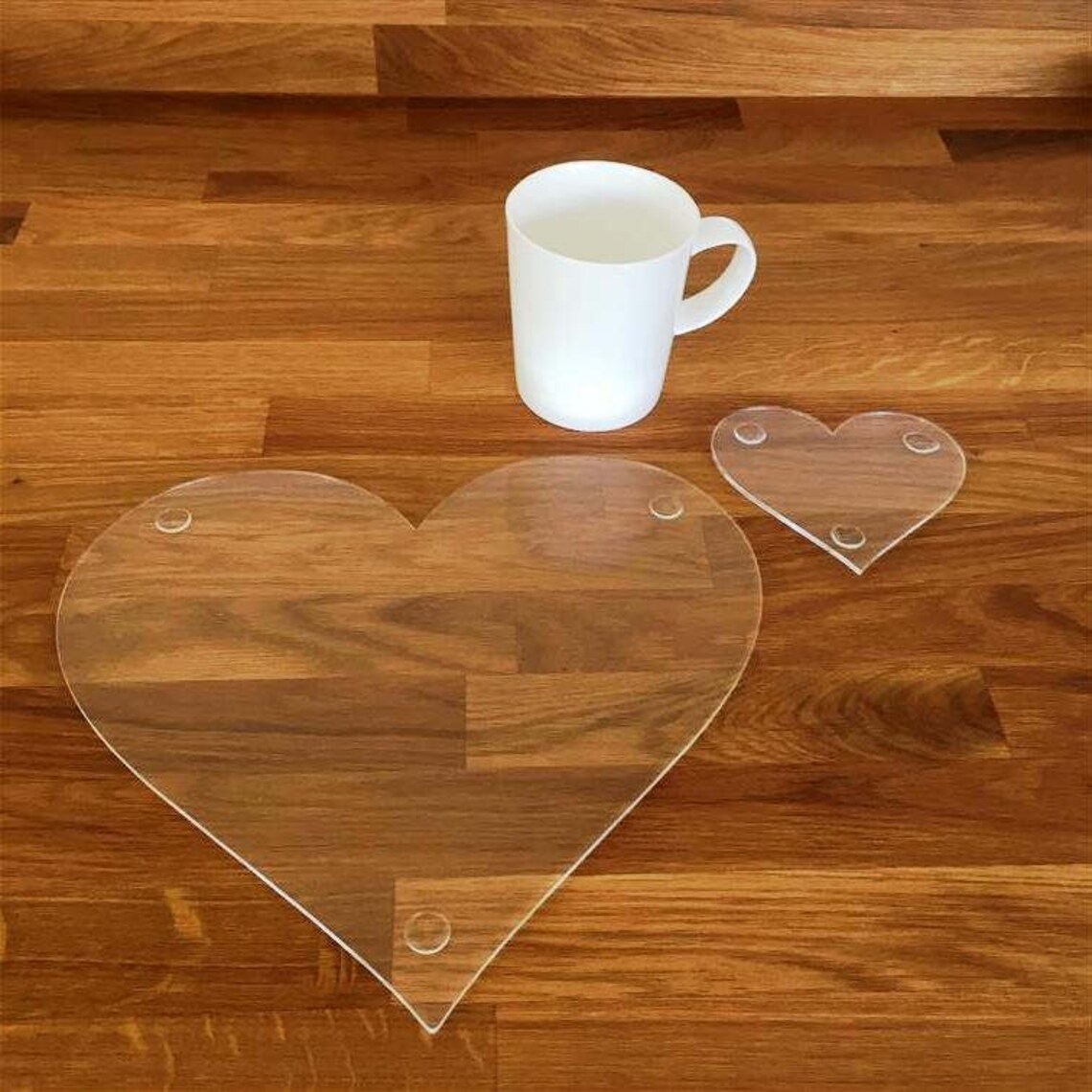 Heart Shaped Placemats & Coasters in Clear Gloss Finish Etsy