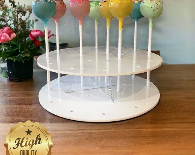 Round or Square Cake Pop Stands - 21cm 8" Diameter (16 cakepops) or 30cm 12" Diameter (32 cakepops), Custom colours stands made