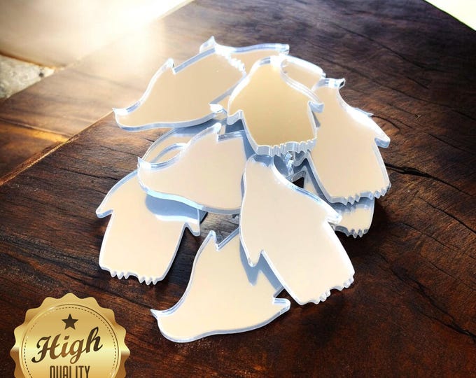 Penguin Shaped Crafting Mirrors, Custom Colours, Woods, Sizes, Shapes, (Holes for Jewellery or hoops for invites) Packs of 10