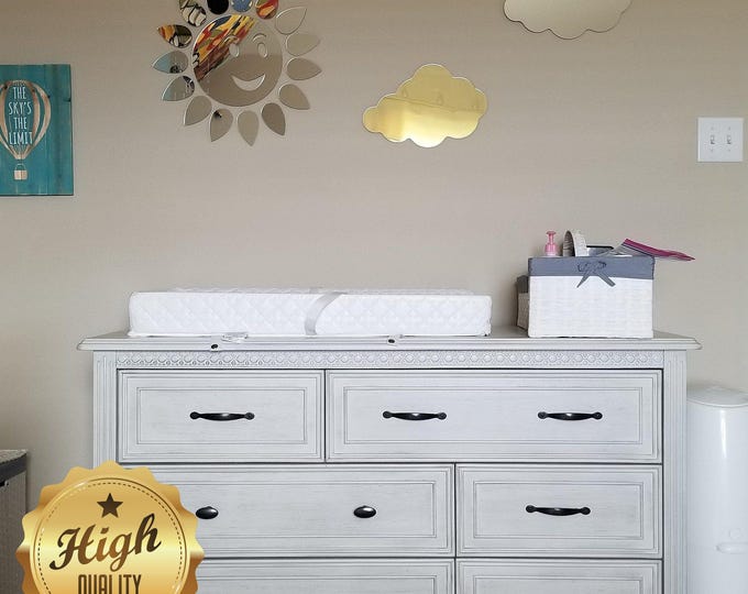 Smiley Sun & Clouds Mirrors (1 x Sun and 2 x Clouds), Custom Colours, Sizes, Shapes, Sizes up to 40cm