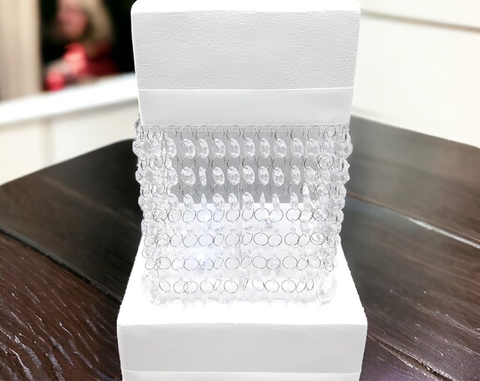 Square Acrylic Crystal Cake Stand Kit with LED Lights