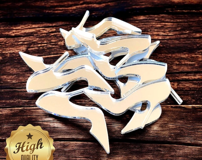 High Heel Shoe Acrylic Mirrors: Custom Crafting Shapes, Packs of 10