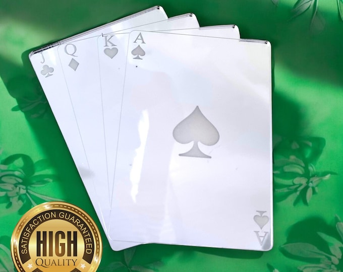 JKQA or Playing Cards Shaped Mirrors, Custom Colours, Sizes, Shapes, Engraving Services, Sizes up to 40cm