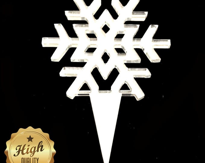 Customizable Acrylic Snowflake Cake Topper: Wedding, Birthday