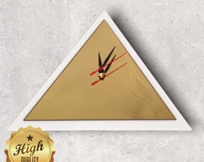Triangle Shaped Clocks - Two Colour Clock, Many colou choices and Bespoke Shapes & Sizes Made