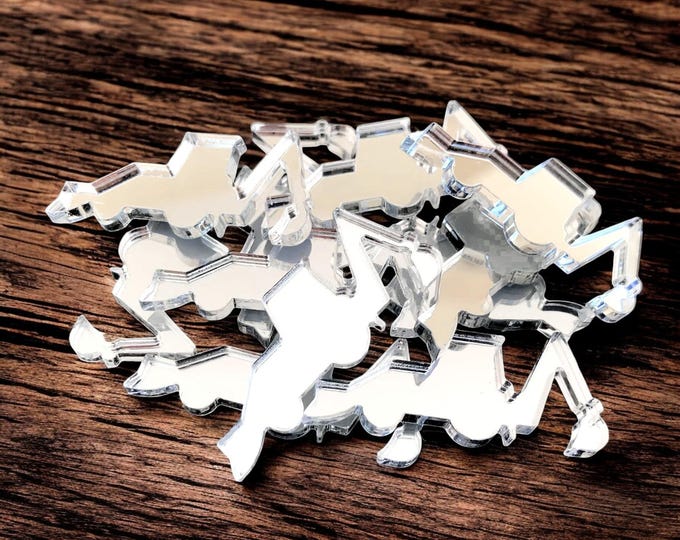 Digger Truck Acrylic Crafting Mirrors: Custom Colors & Sizes (Pack of 10)