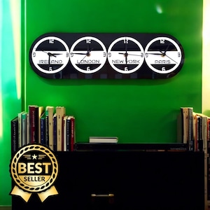 Retro Acrylic Time Zone Clock: Custom Family Name Wall Decor