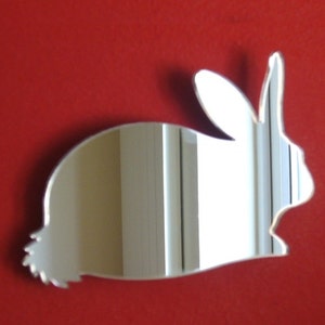 Bunny Rabbit Mirror - 5 Sizes Available.   Also available in packs of 10 Baby Rabbits for crafting and decorative use, Bespoke Shapes Made