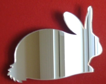 Bunny Rabbit Mirror - 5 Sizes Available.   Also available in packs of 10 Baby Rabbits for crafting and decorative use, Bespoke Shapes Made