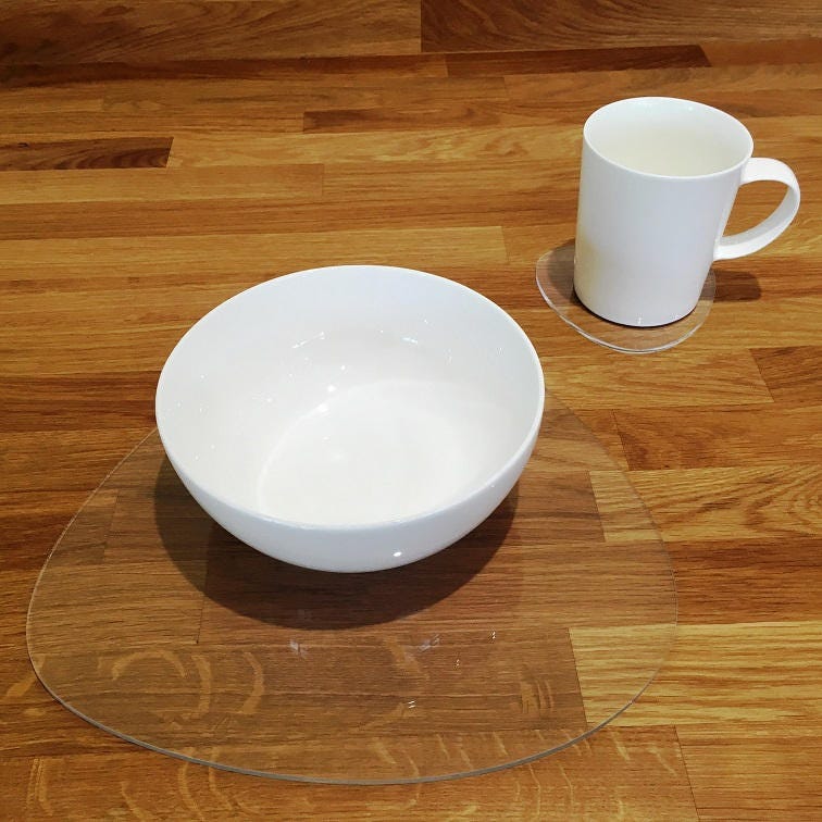 Pebble Shaped Placemats & Coasters in Clear Gloss Finish Etsy UK