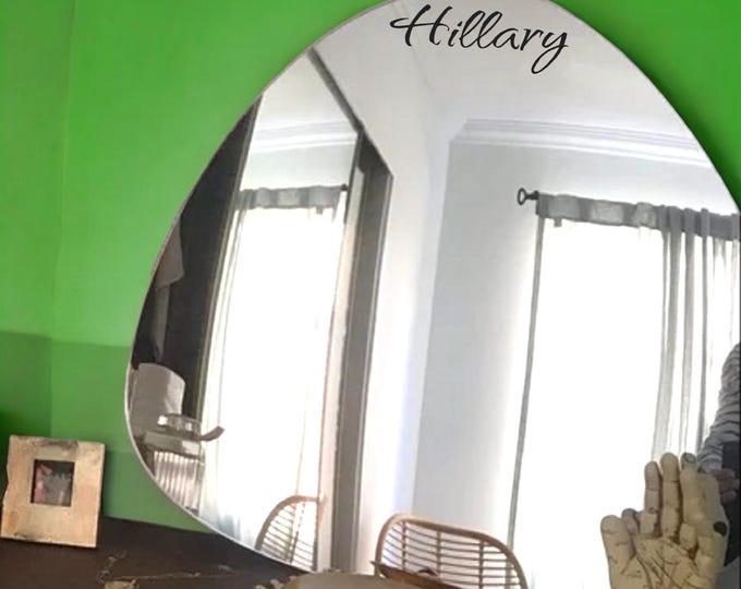 Pebble Acrylic Mirror: Curvy Round Shape, Custom Colors & Engraving (Up to 40cm)