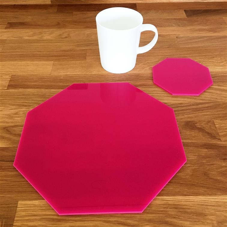 Octagon Shaped Placemats or Placemats & Coasters in Pink Etsy
