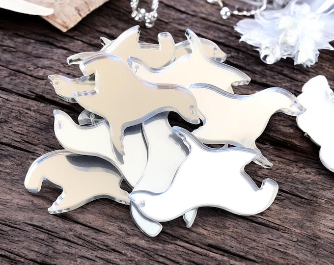 Seal Shaped Acrylic Crafting Mirrors: Custom Colors & Sizes, Pack of 10