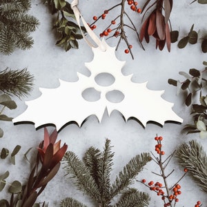 Holly Shaped Decorations, Custom Colours and Woods, Bespoke shapes & Sizes made
