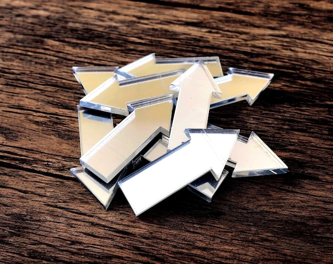Arrow Shaped Crafting Mirrors: Acrylic Embellishments, DIY Jewelry - Pack of 10