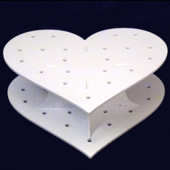 2 Tiers Heart Shape Clear Acrylic Cake Stands Push Pops Cake Stands 15 Holes 