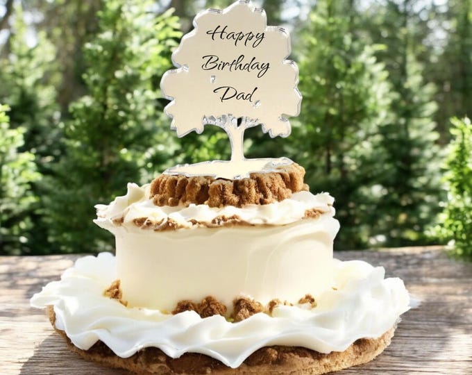 Acorn Tree Cake Topper: Custom Acrylic Cake Decoration