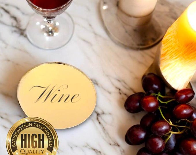Round Circle Shaped Coasters in Mirrored Colours, Sets of 4, 6 or 8, Custom Sizes, Shapes, Engraved or Plain