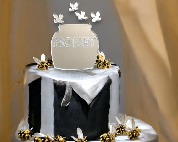 Honeypot Cake Toppers - Custom Colours, Bespoke Styles Made, Engraving Service
