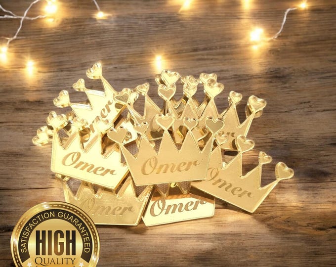 Crown Shaped Crafting Mirrors, Custom Colours, Woods, Sizes, Shapes, (Holes for Jewellery or hoops for invites) Packs of 10