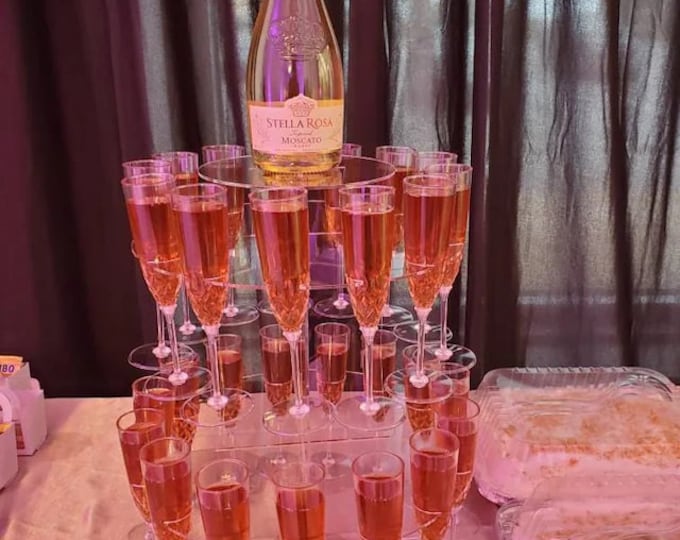 Custom Acrylic Champagne Display Stand: Wedding & Party Decor