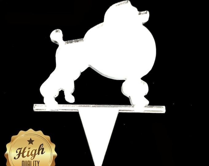 Colorful Acrylic Poodle Dog Cupcake Toppers - Custom Designs - Eco-Friendly Materials - Made in the UK