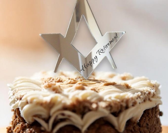 Masonic Set Square Cake Toppers  - Custom Colours, Any Bespoke Style Made, Crafting Emblems