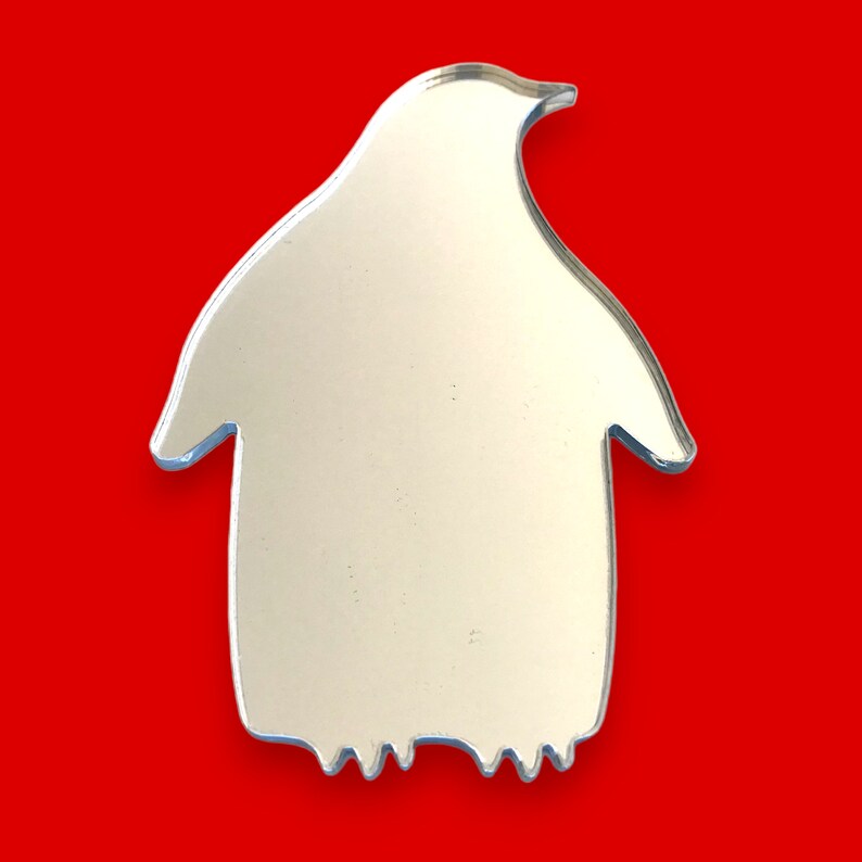 Penguin Shaped Acrylic Mirrors, Bespoke Sizes Made & Engraving Options image 3