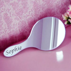 Oval Shaped Hand Held Mirror, Vanity Safety Acrylic Mirrors, Custom Sizes, Shapes, Colour Handles Made