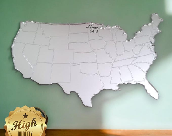 Personalized Acrylic State Mirror – Custom Engraved, Child-Safe