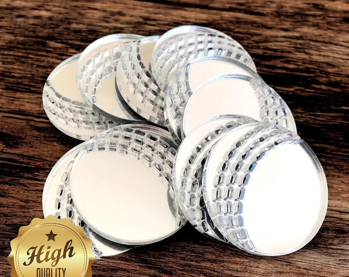 Cricket Ball Acrylic Crafting Mirrors: Custom Colors & Sizes (Pack of 10)