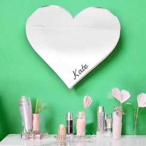 Heart Shaped Mirrors with a White Backing & Hooks, Bespoke Shapes/Sizes Made