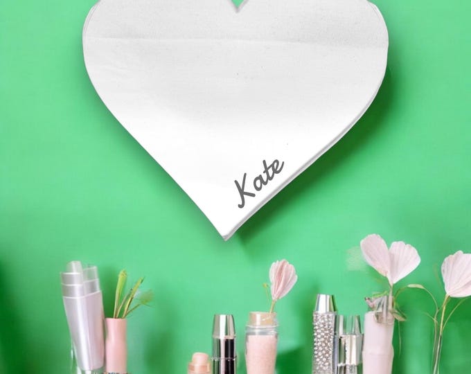 Heart Shaped Mirrors with a White Backing & Hooks, Bespoke Shapes/Sizes Made